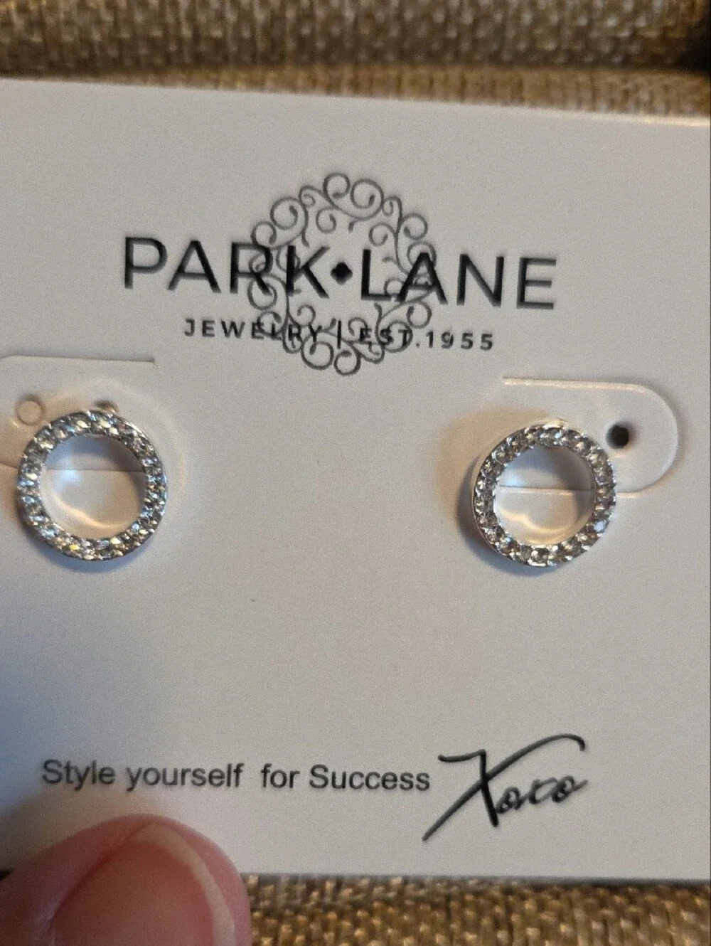 Park Lane Silver Crystal Circle Studs-  Roo
